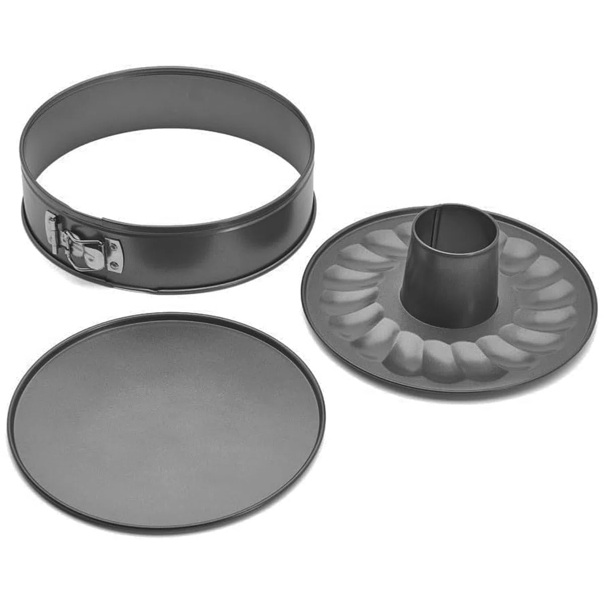 GF Cake - Tortiera 26 cm Apribile con Cerniera - Stampo Tortiera Apribile 2 Fondi - Teglia per Dolci Rotonda da Forno con Rivestimento Antiaderente - Stampo per Torte