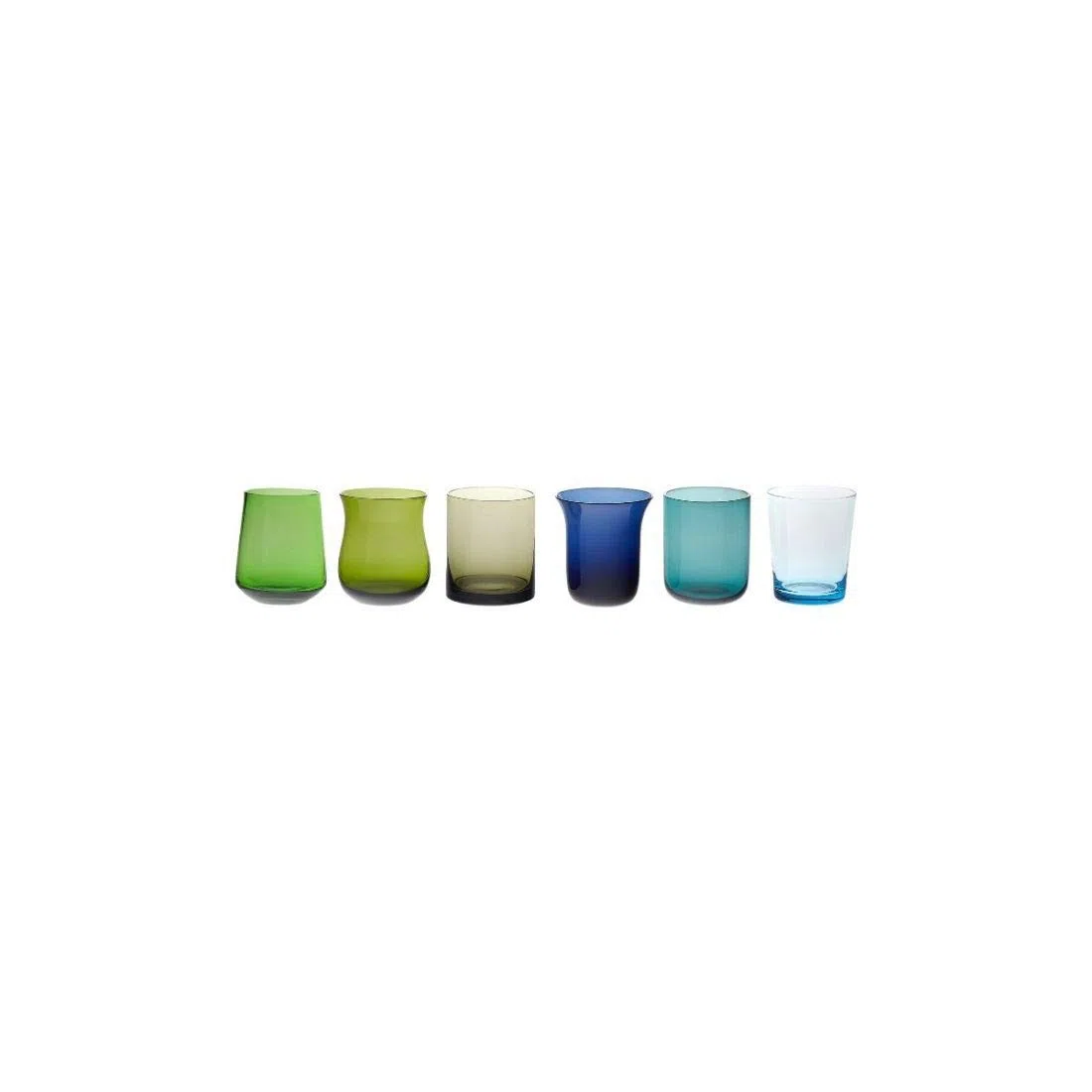 Bitossi Home "DISEGUALE Collezione, Set 6 LIQUORINI Nuance Blu/Verde Assortiti