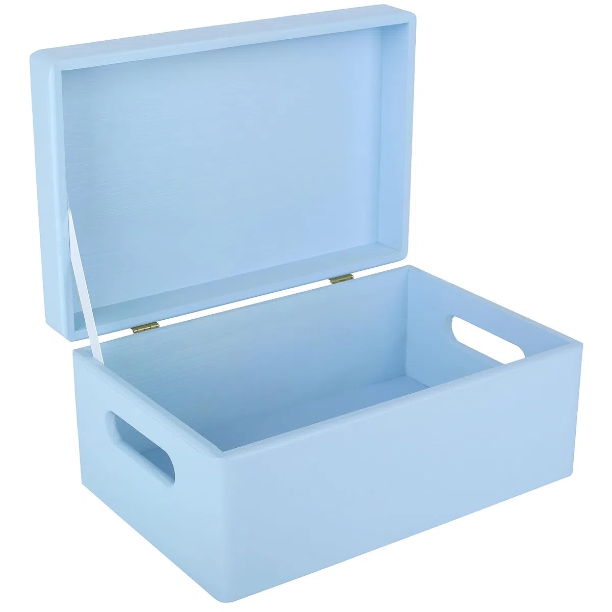 Creative Deco Azzurra Grande Scatola in Legno | 30 x 20 x 14 cm | Coperchio e Maniglie | Cassetta Contenitore Portaoggetti Portagiochi Cofanetto Documenti Attrezzi | Perfetta per Decoupage e Decorare