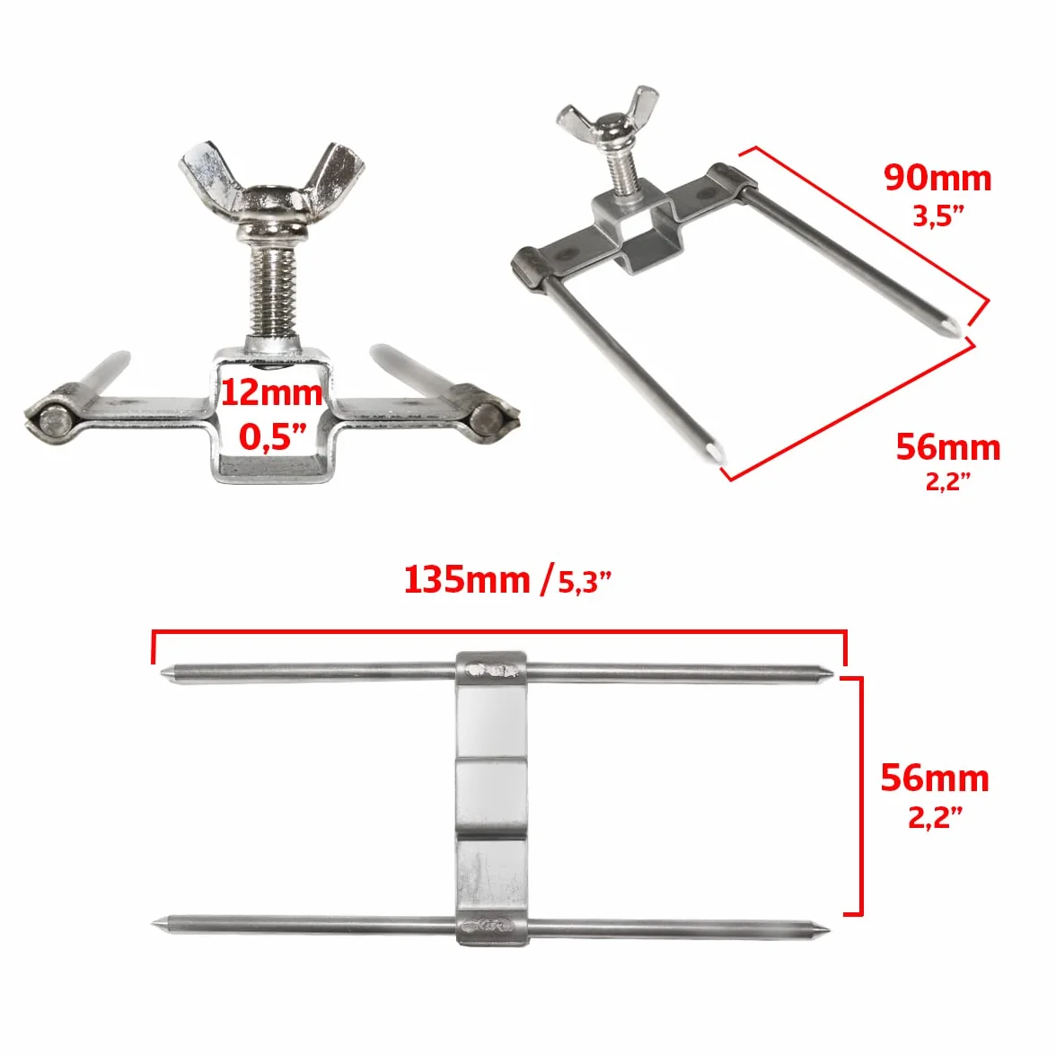 GOLDMAN SERVICE Spiedi per Girarrosto di Polli in Acciaio. Utensile forchetta tenedor per girarrosti professionali. Ricambio universale per spade da 12mm (10 Pezzi)