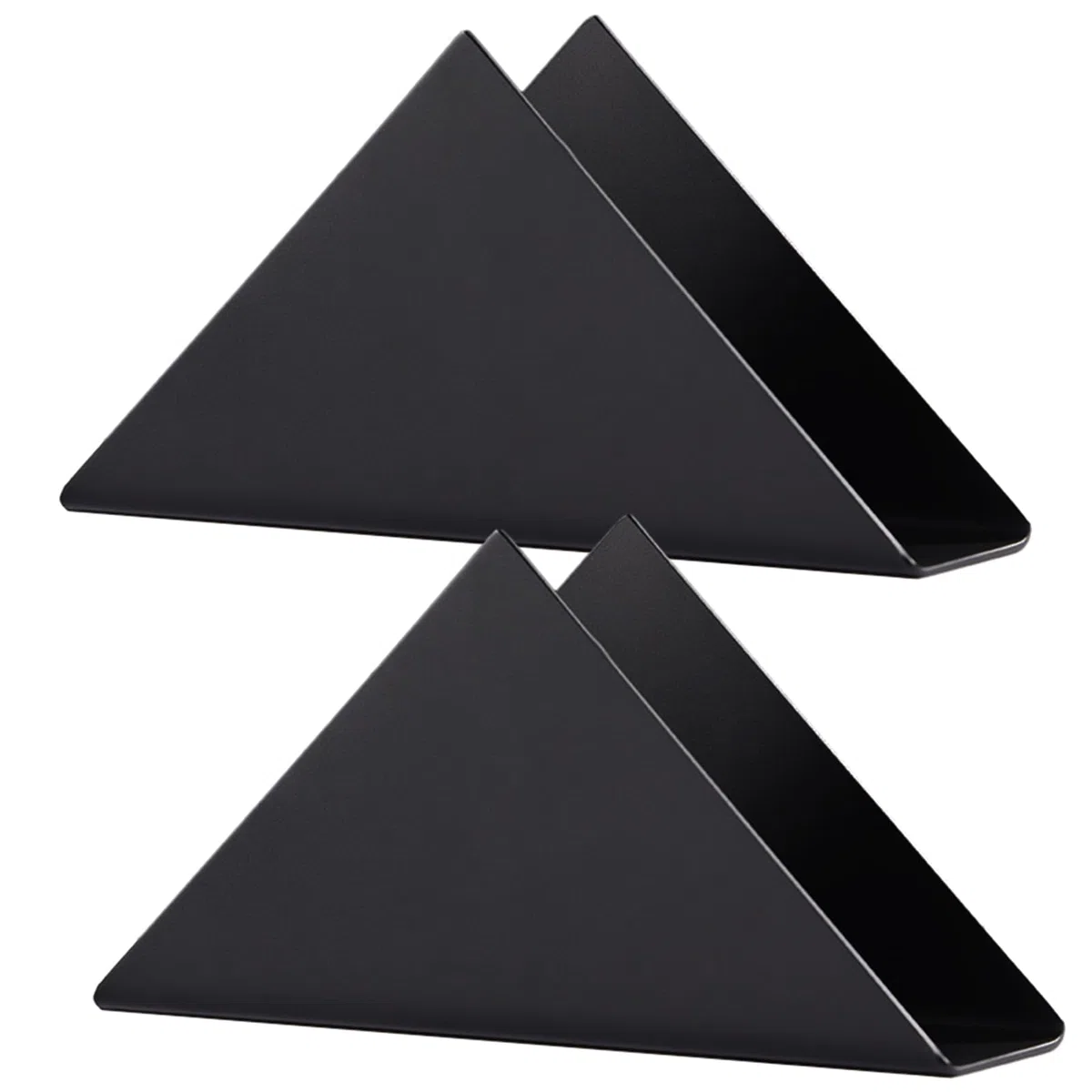 FAELNK Portatovaglioli in Acciaio Inox 2 pezzi Porta Tovaglioli in metallo Portatovaglioli Verticale Design Triangolare per Piani Cucina Tavoli da Pranzo Tavoli da Picnic Cucina Bar Nero