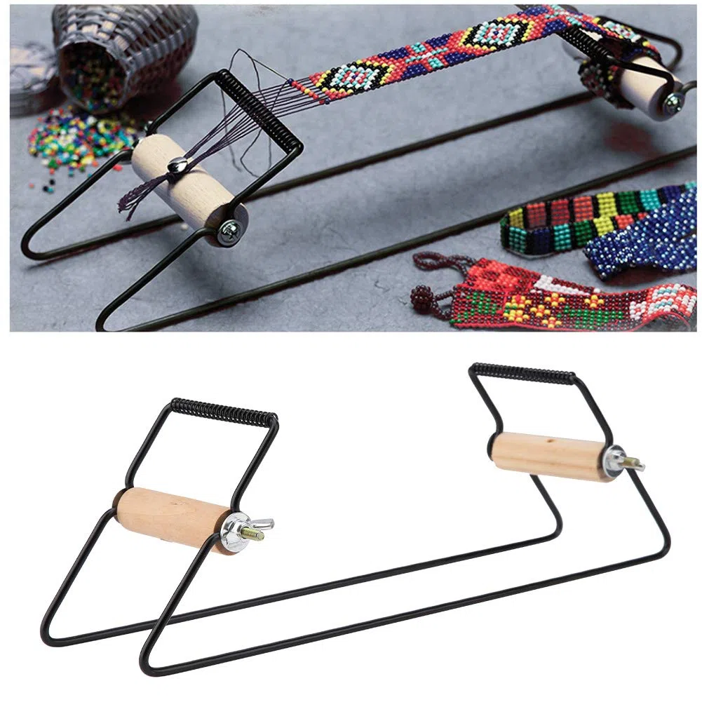 mumisuto Telaio per Perline, Telaio per Tessitura in Acciaio Inox per Gioielli Bracciali Fatto a Mano, Telaio per Maglieria Fai Da Te, per Principianti Realizza Collane, Bracciali, Gioielli