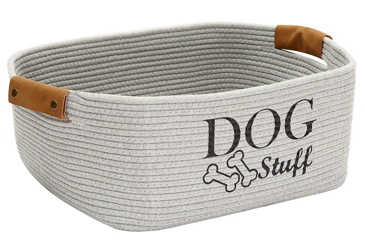 MOREZI Cestino per giochi,cuccia per cani,contenitore per articoli per animali domestici,adatto per riporre giocattoli per animali domestici,vestiti e altre forniture per cani-Grigio
