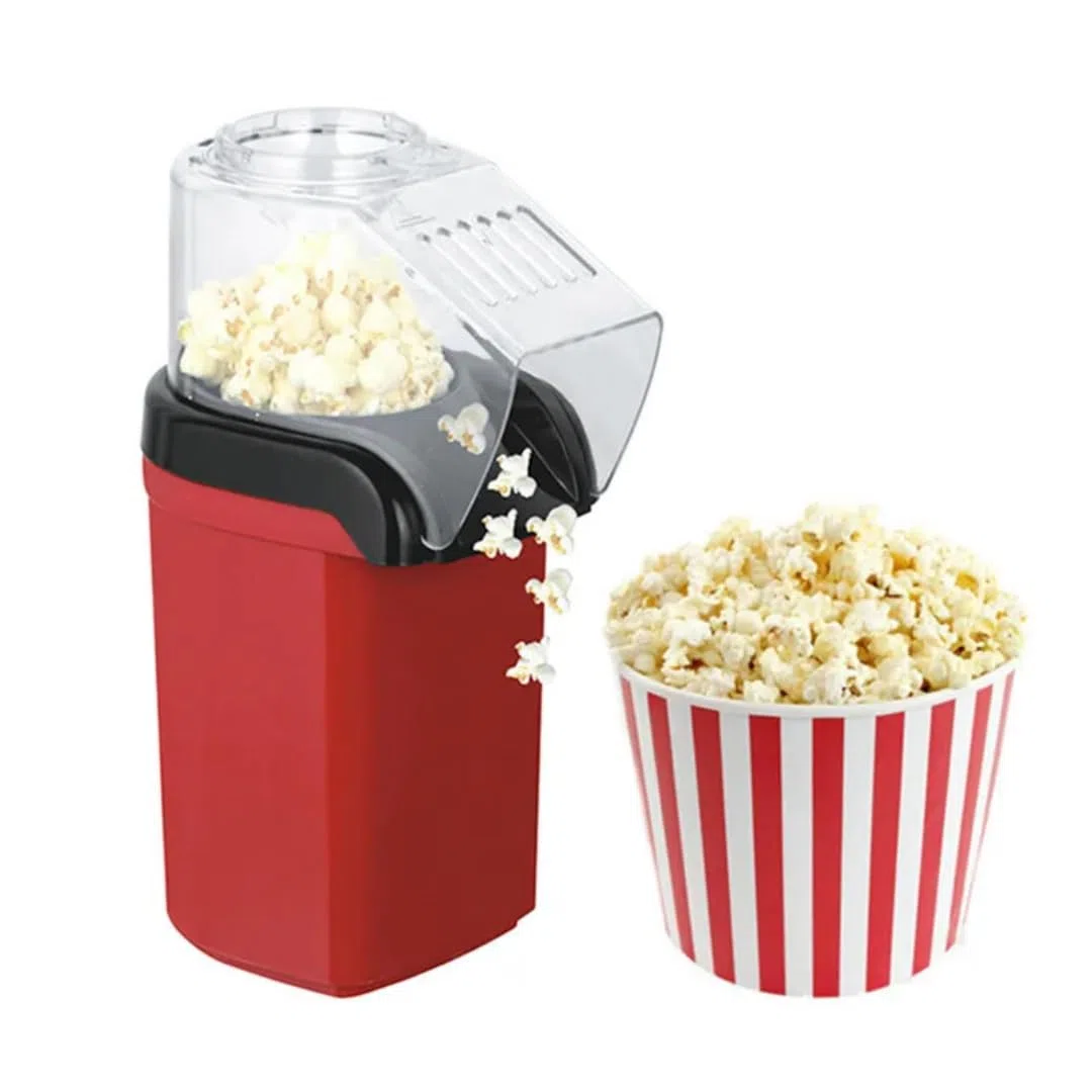 Popcorn 1200 W per fare popcorn in 2 minuti - Palcorn elettrico con tazza dosatrice - Fai dei deliziosi popcorn con il palcorn aria calda (rosso)