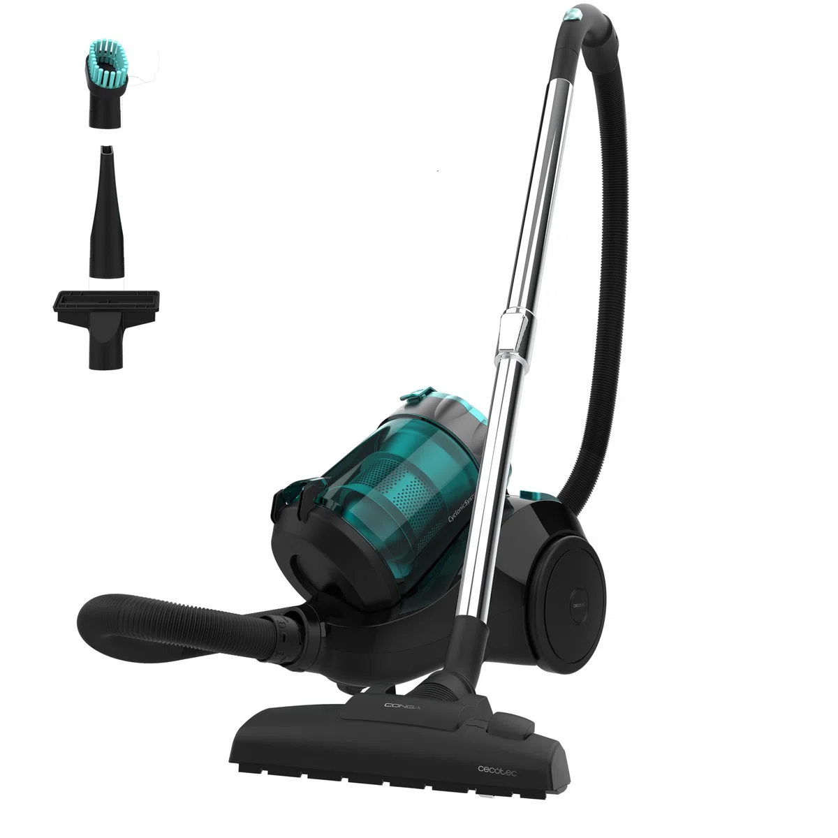 Cecotec Aspirapolvere a Slitta senza Sacchetto Conga Rockstar Multicyclonic Compact Plus, 800 W, Multiciclonico, Capacità 2.5 l, Filtro ad Ottima Efficienza, Tubo Telescopico in Metallo