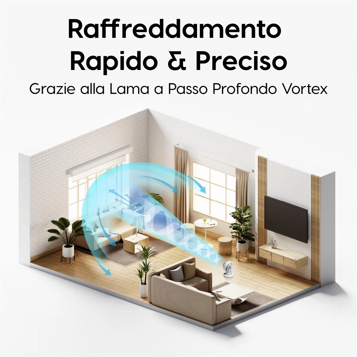 Iris Ohyama Woozoo, 30m², Ventilatore da Tavolo, Ufficio Fan, Bianco, Telecomando, Silenzioso, Oscillazione, Per Camera, Soggiorno, Cucina, Circolatore d'Aria, Raffreddamento, Potente, PCF-SC15T
