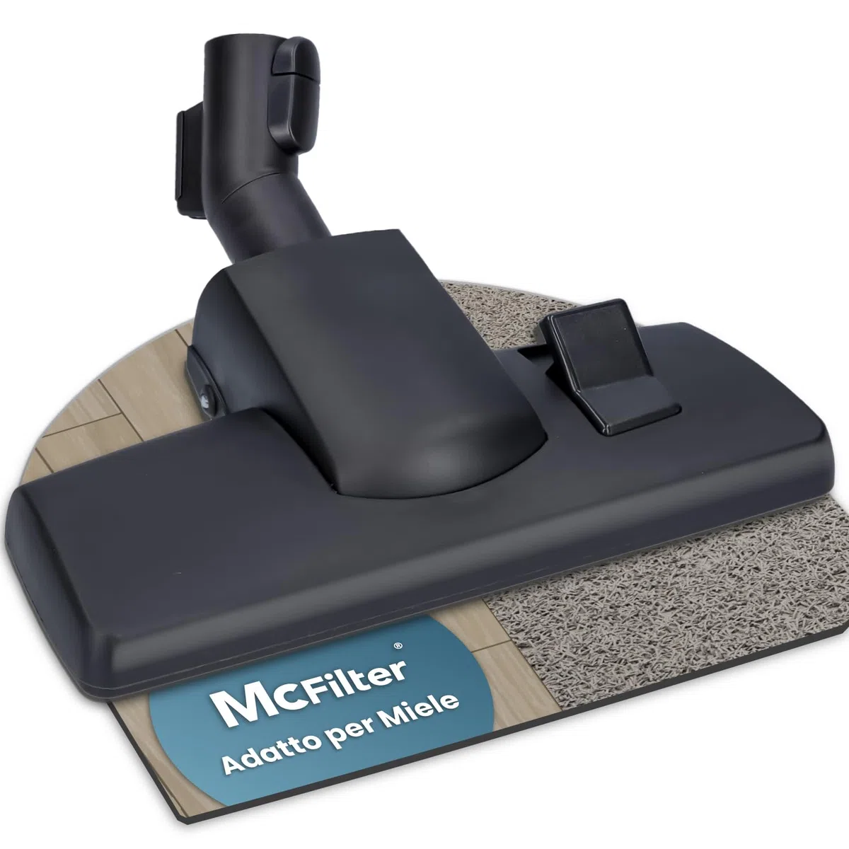 McFilter I Bocchetta combinata per pavimenti adatta per aspirapolvere Miele serie C1, C2, C3, S8000, S2, S3, S4, S5, S6, completo, compatto, classico, 35 mm, commutabile e funzione di parcheggio