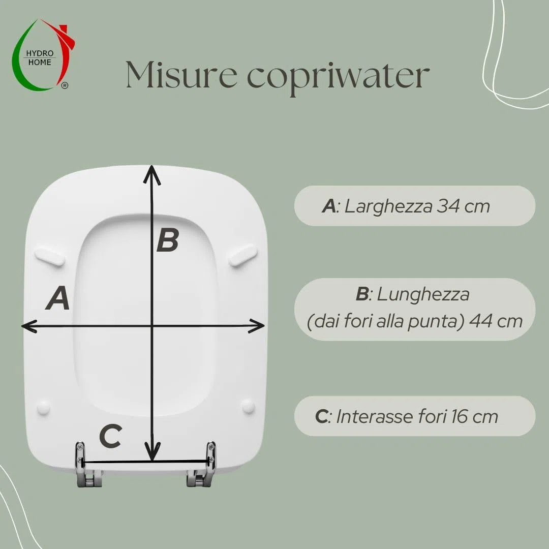 HYDRO HOME Copriwater Compatibile con Ideal standard CONCA, Tavoletta WC in legno verniciato, cerniere incluse, Sedile WC Resistente, Chiusura Classica, Montaggio rapido (BIANCO EUR)