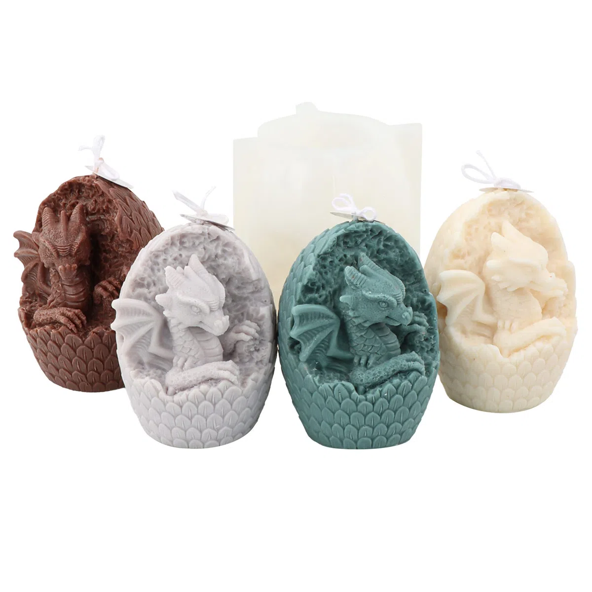 Stampo in silicone 3D a forma di drago, per candele, animali, per sapone, in resina, per decorazioni per torte, cioccolato, sapone, cera di soia, ornamenti artigianali