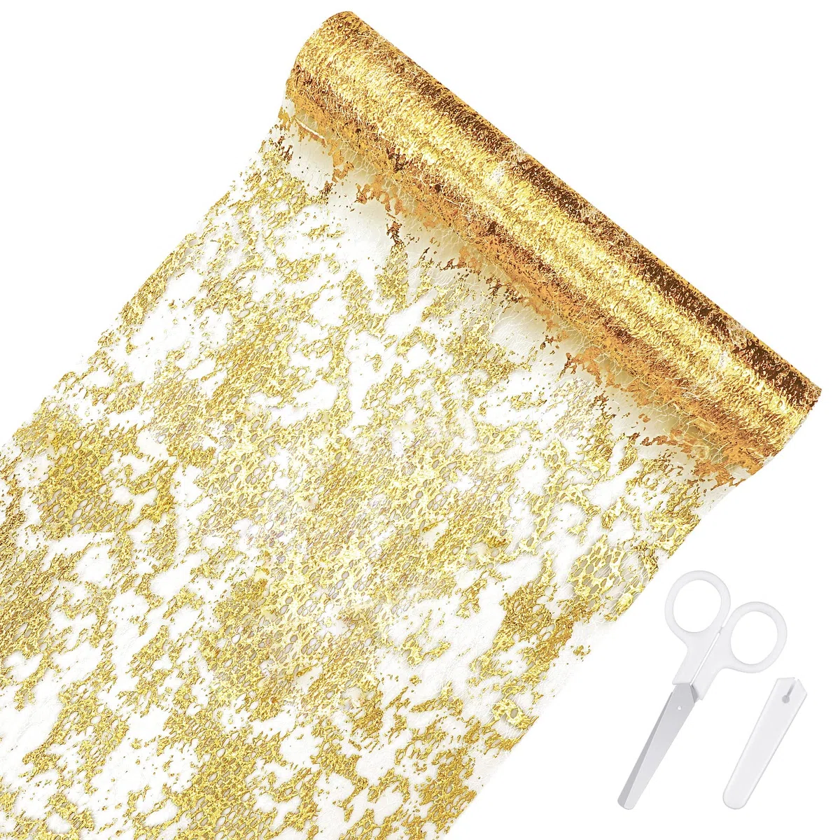 Yotako Runner da tavola dorato, 30 cm x 32,8 m, con glitter oro metallizzato, sottile e dorato, per matrimoni, feste e decorazioni di compleanno