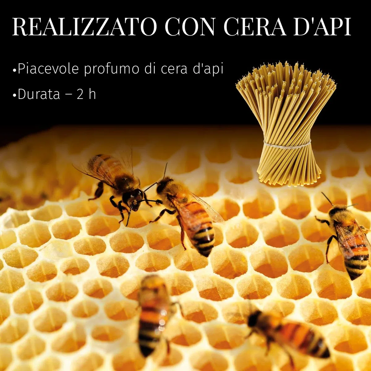 Danilovo Candele Profumate in Pura Cera d’Api – Candele Chiesa Ortodossa per Preghiere, Natale, Lunghe, Morbide, N40, Altezza 26,5 centimetri, 50 pz