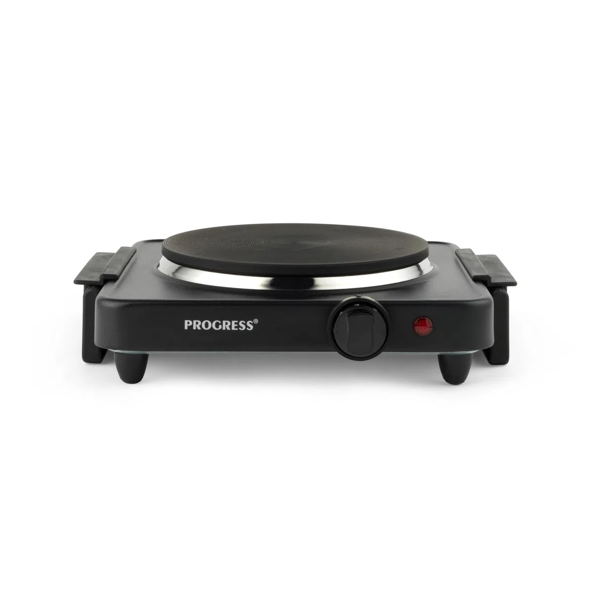 Progress Piastra Singola – Fornello Elettrico da 1500W con 5 Livelli di Calore, Piastra Portatile da 18,5 cm, Design Compatto Facile da Pulire e Piedini Antiscivolo, Ideale per Cucine Piccole