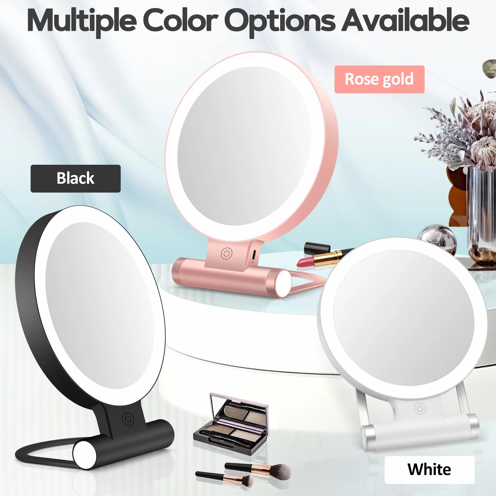 B Beauty Planet Specchio d'ingrandimento con luce 30X, specchio per il trucco a doppio lato con ingrandimento 1X/ 30X e pinzetta, 2000mAh 3 modalità di colore con luminosità regolabile
