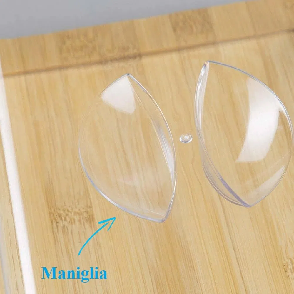 Paluplus Tagliere Rettangolare in Legno di bambù con Coperchio, Misura 24x18,5x8,5 cm, Vassoio con Maniglia, Piatto da servita per Formaggi, Salumi, Snack, Aperitivo -5998F