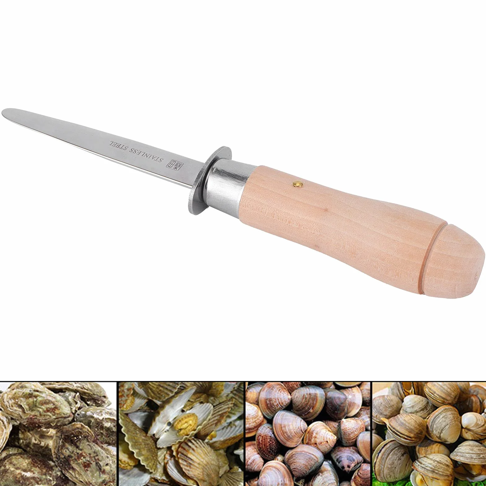 Seafood Apriostriche, Coltello per ostriche in Acciaio Inossidabile, Strumento per Aprire le Ostriche, Coltelli per Sgusciare le Ostriche, Coltello per Sgusciare le Ostriche, Coltello per Ostriche di