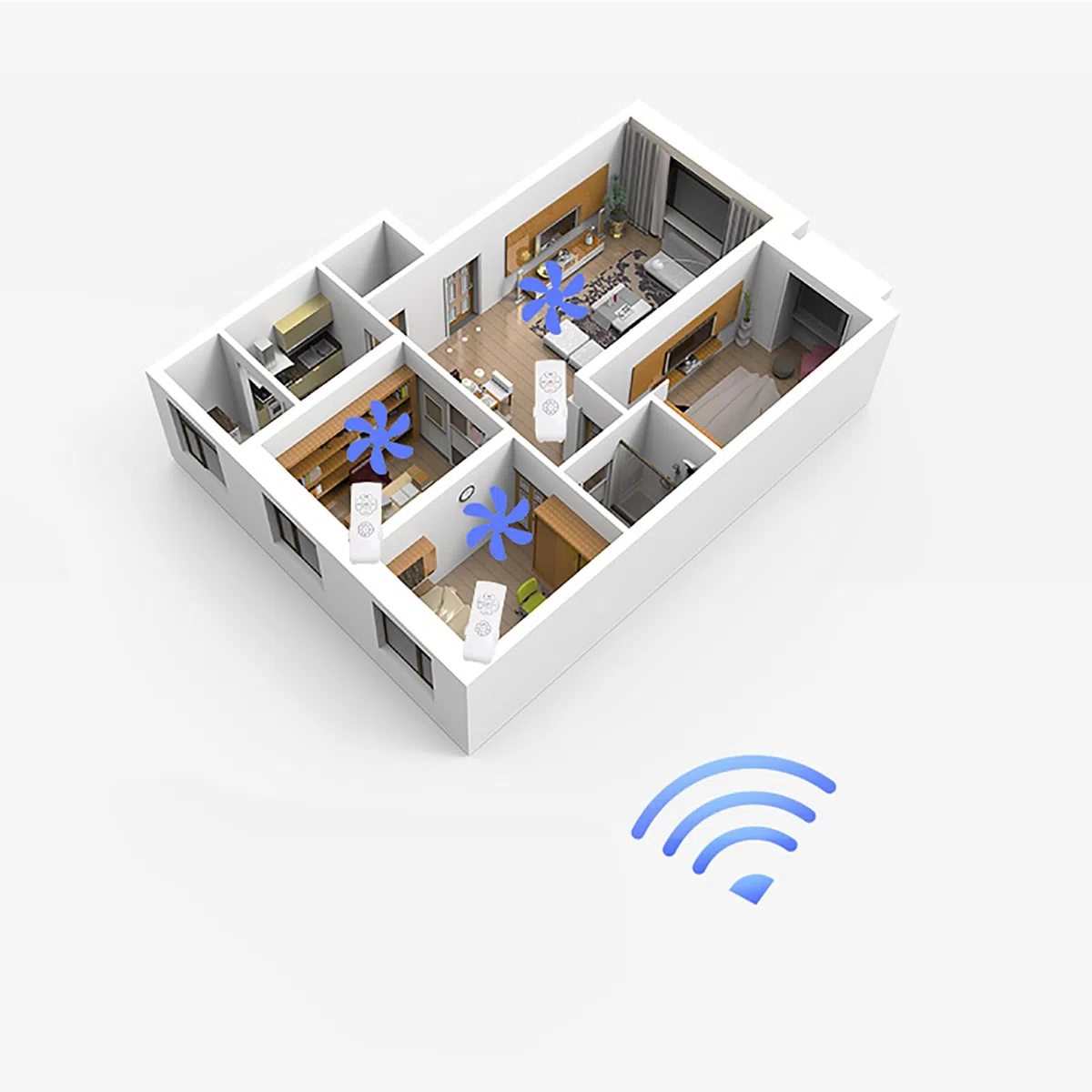 Kit di controllo remoto wireless intelligente, progettato specificamente per ventilatori da soffitto con motore CA e apparecchi di illuminazione Ideale per casa, ufficio, hotel, ristoranti e showroom
