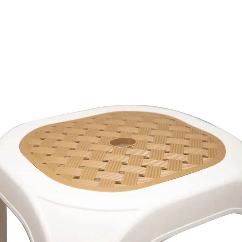 VIRSUS 2 Sgabelli da bagno in plastica 7348, misura 31x27x46 cm, sgabellino Multiuso per bambini e adulti per cucina, cameretta, Vari colori (bianco e marrone)