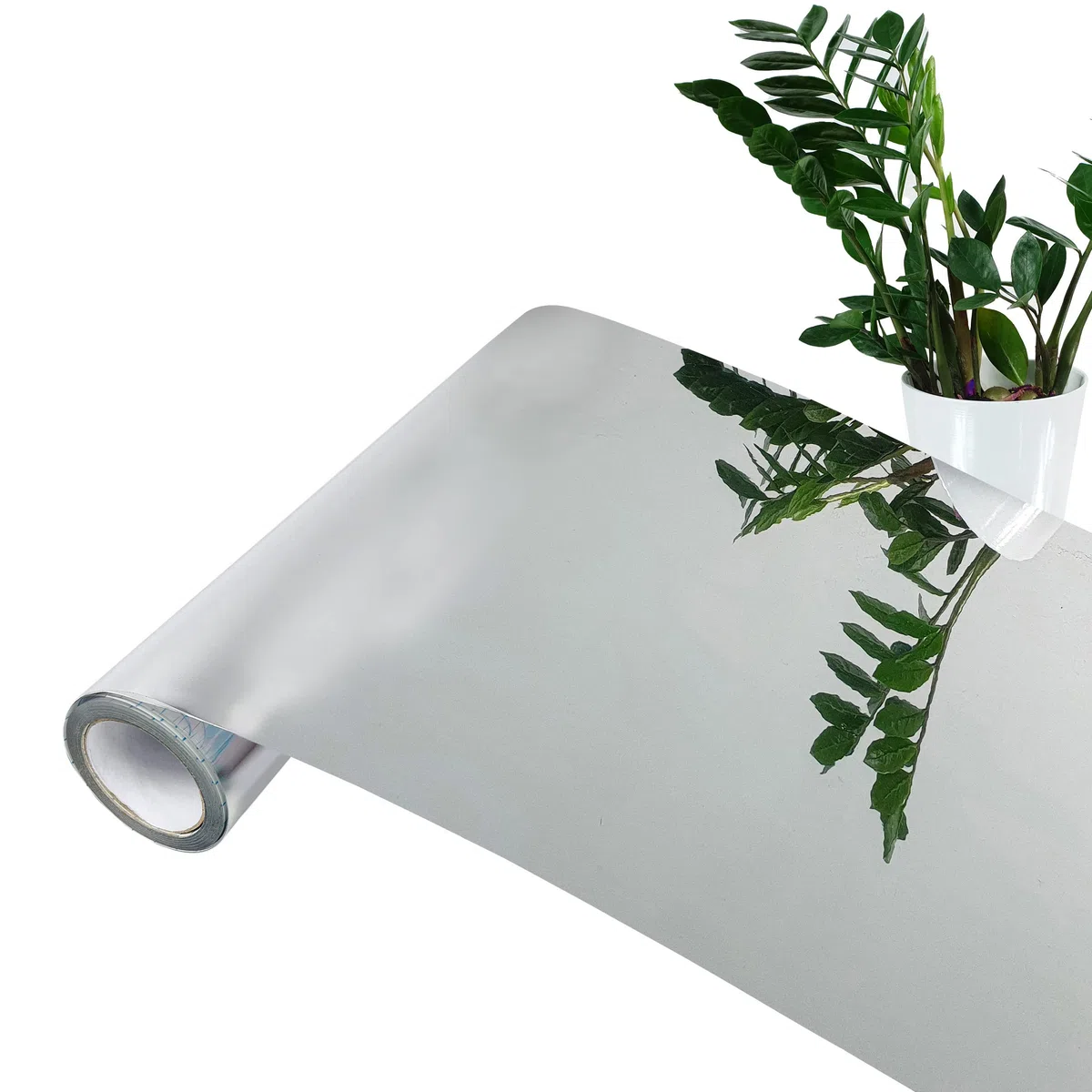 DecoMeister Pellicola Adesiva per Mobili 45x50 cm - Carta Adesiva Effetto Specchio Argento Riflettente in PVC Impermeabile e Lavabile - Pellicola Decorativa per Cucina, Armadi e Porte