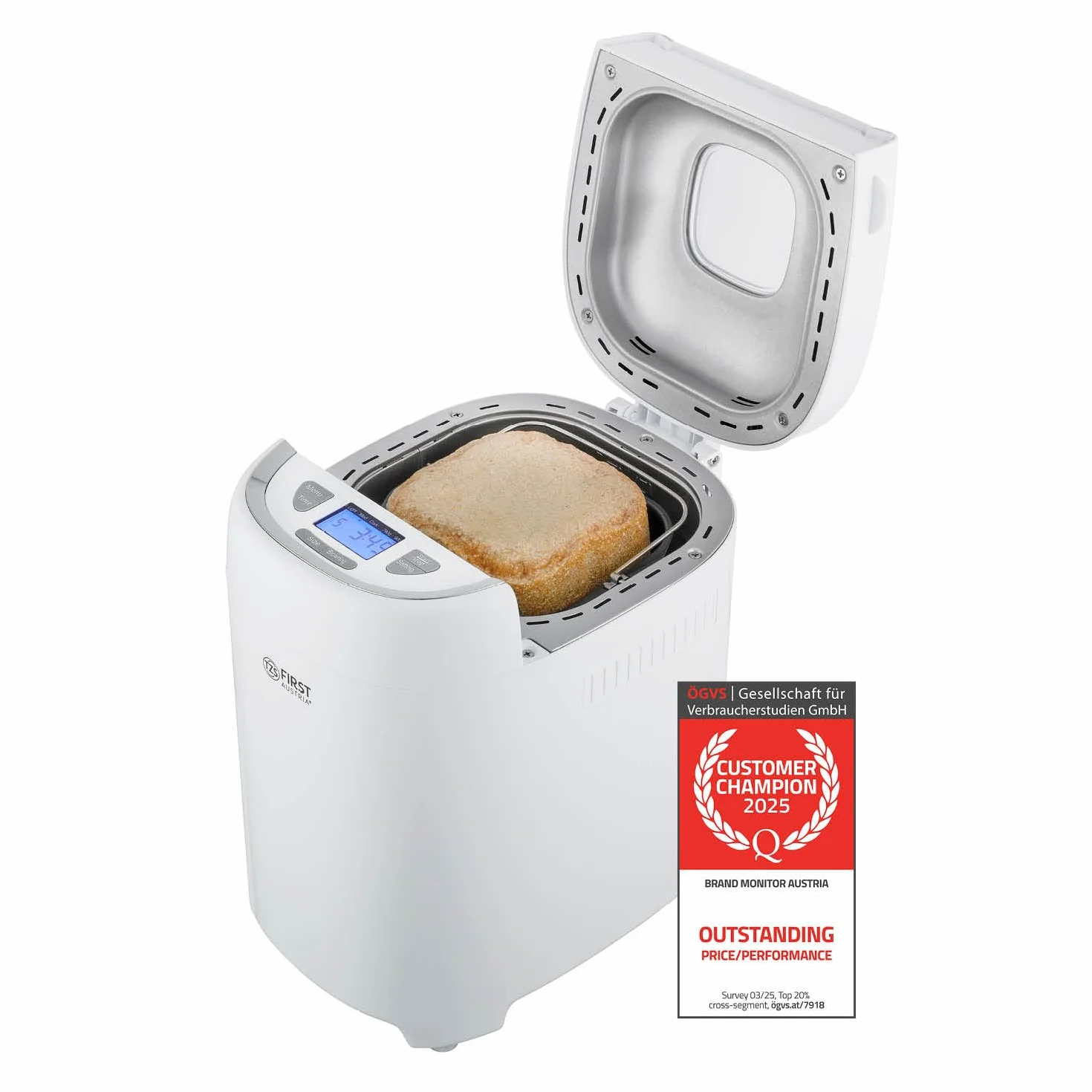 TZS First Austria Macchina per il pane con 13 programmi | 700-900 g di impasto | Timer, funzione di mantenimento in caldo | 550 W di potenza | Accessori inclusi