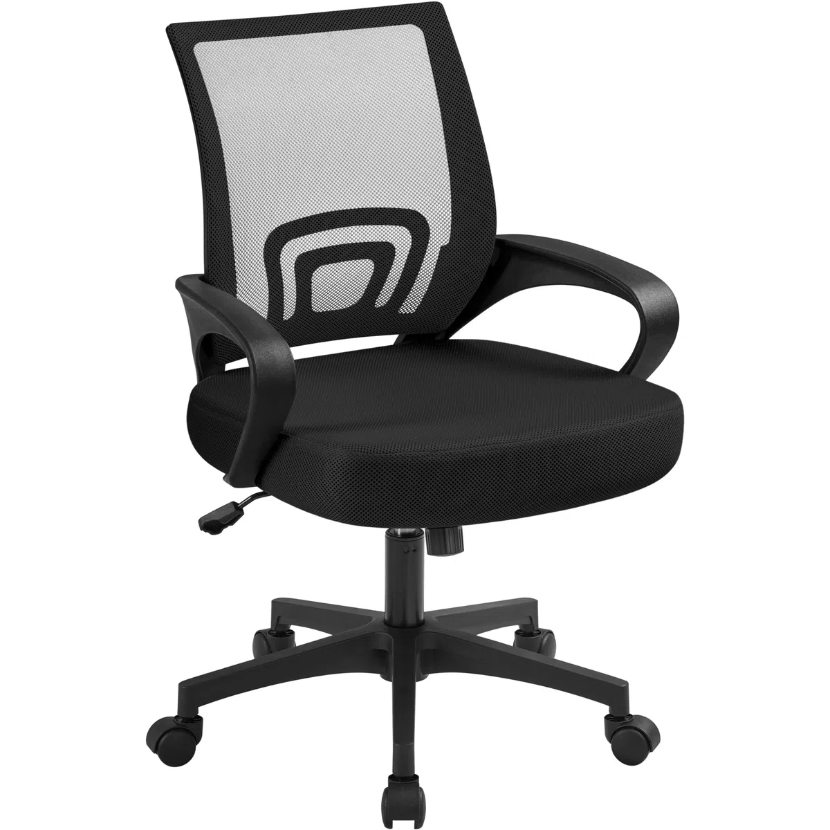 Yaheetech Sedia da Ufficio Scrivania Ergonomica a Rotelle Girevole Reclinabile Imbottita in Rete Traspirante con Braccioli Altezza Regolabile Portata 136 kg Nera
