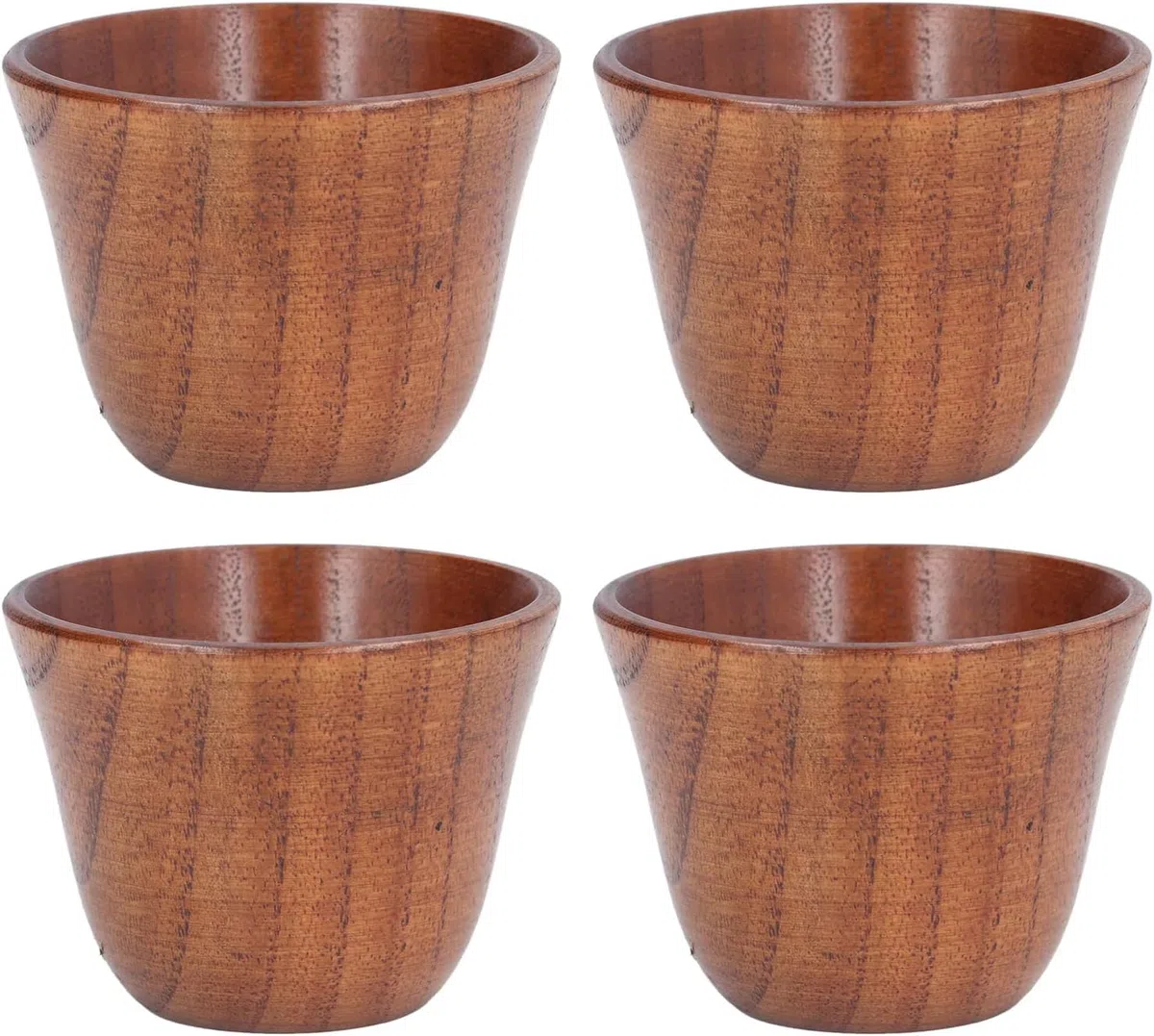 ZPSHYD 4 squisite Tazze da tè Giapponesi in Legno di Piccola capacità, Tazze da Bere in Legno, Tazze da Sake in Legno Naturale, Set da tè in Legno - Utensili da tè Resistenti al Calore