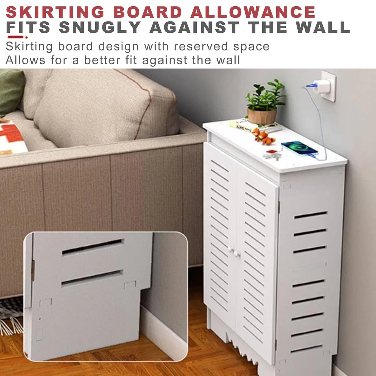 Router Armadio di Stoccaggio WiFi Multimedia TV Rack di Immagazzinaggio con Sportello per Camera Soggiorno e Ufficio Casa.(50x60x30cm)