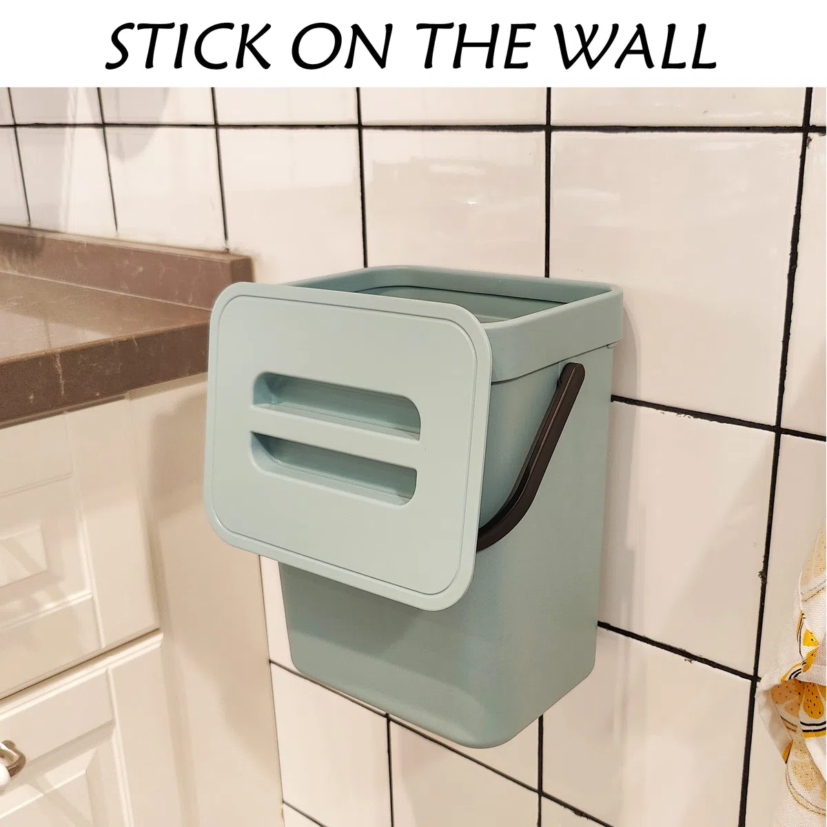 stonespace Pattumiera per compost da cucina sigillata, secchio per compost montabile, cestino da appendere per cucina, 5 l, blu