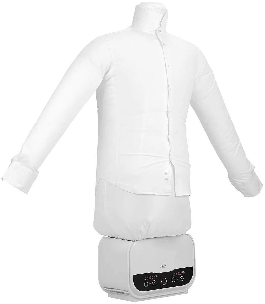 Sichler Haushaltsgeräte Sistemi di stiratura - Camicia di ferro: Manichino per stiratura digitale 2in1 con soffiatore ad aria calda, Timer, 1200 watt (Macchina da stiro, Ausilio per la stiratura)
