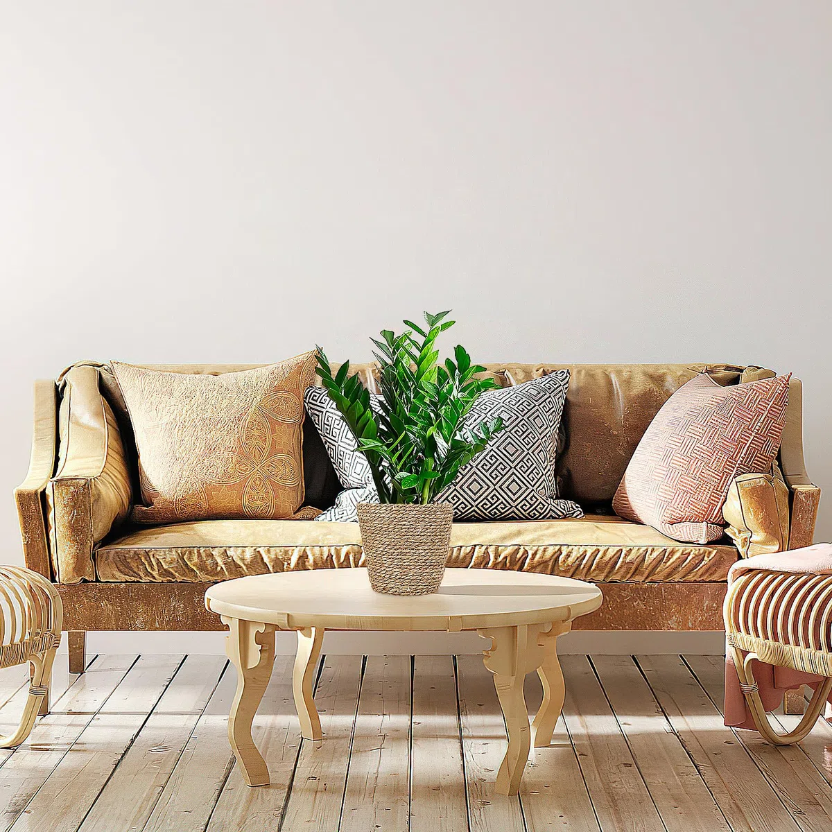 Fioriera Intrecciata in Paglia Fodera, Cesto Porta Piante da Interno, Contenitore Decorativo per Feste e Uso Quotidiano in Casa o Ufficio, Leggero e Pratico