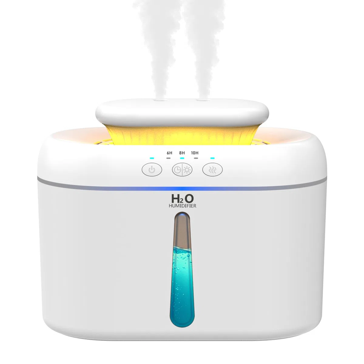 Umidificatore Ambiente Bambini, 2L Umidificatore Camera da Letto, 20 dB Silenziosi Umidificatore per Camerette, Piante e Uffici, con Timer di Spegnimento Automatico e Funzione Luce Notturna (Bianco)