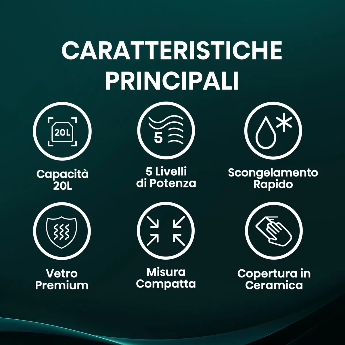 Hisense H20MOBP1 Forno a Microonde, Nero con Manopole, Capacità 20 litri, 5 Livelli di Potenza, Vetro Ceramica, Funzioni Timer e Defrost Rapido