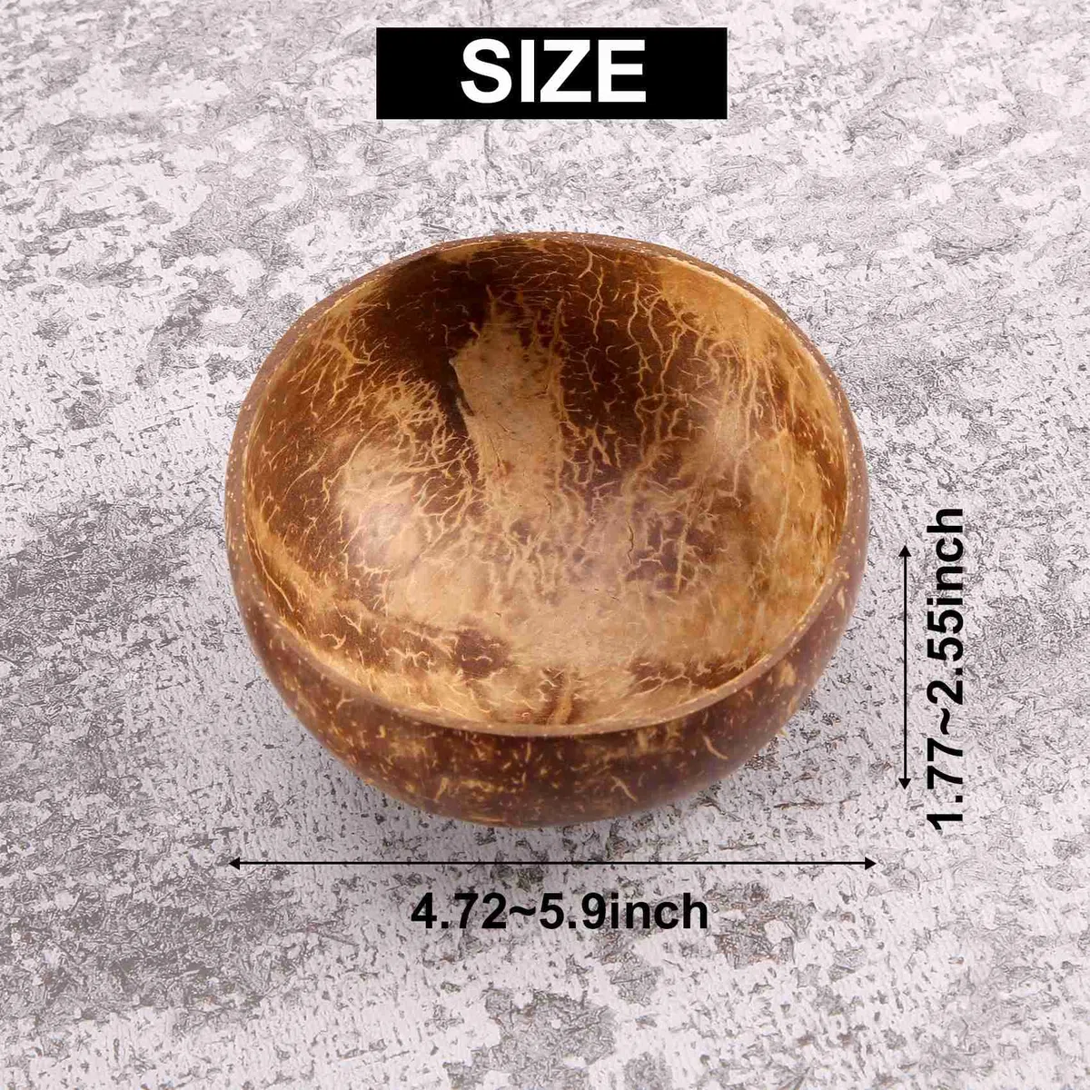 7 Pezzi 12-15 Cm Ciotola di Noci fatti a Mano Shell di Noci da in Legno Cucchiaio da Dessert Insalata di Frutta Ciotola di MeLange Ramen Ciotola