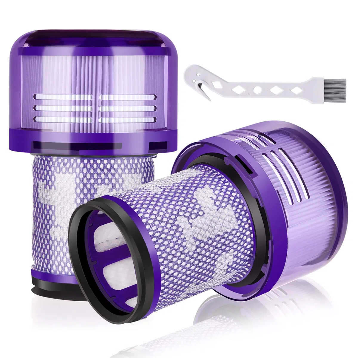 Leadaybetter Filtri di ricambio per Dy.son V12 Detect Slim Absolute Aspirapolvere,2 pezzi filtro Hepa con 1 spazzola, sostituisce # 971517-01