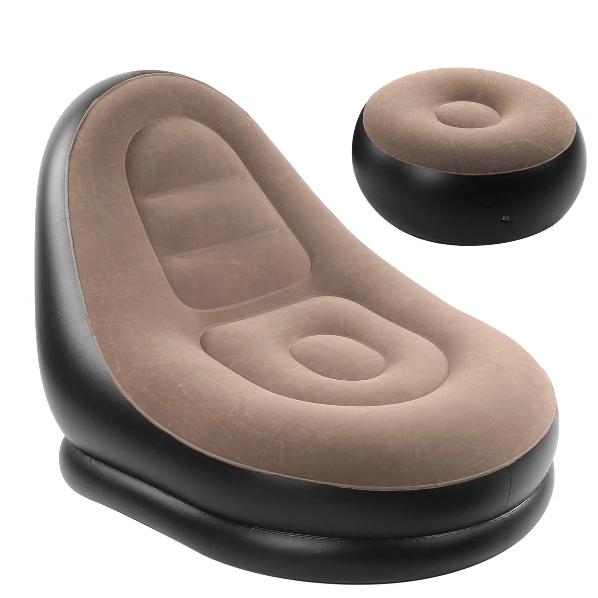 Poltrona Gonfiabile, Divano Gonfiabile, Poltrona Lounge Con Poggiapiedi, Outdoor Portable Fitness Floccaggio Comodo Divano Semplice Gonfiare Sgonfiare