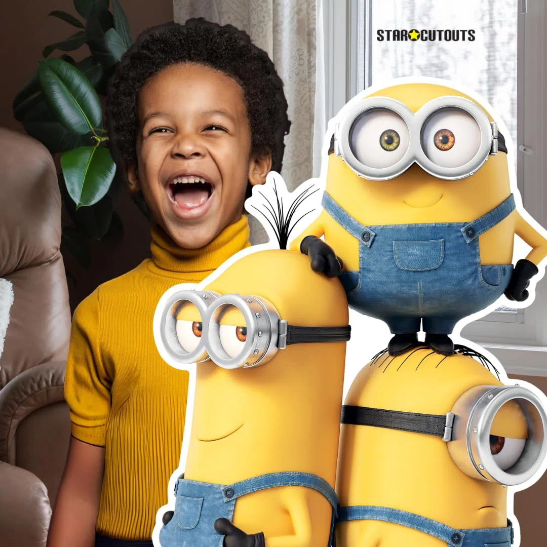 Star Cutouts SC4123 Kevin Bob e Stuart Minions Cartone Cutout Toys, Minion Party, Decorazioni per la stanza e il compleanno