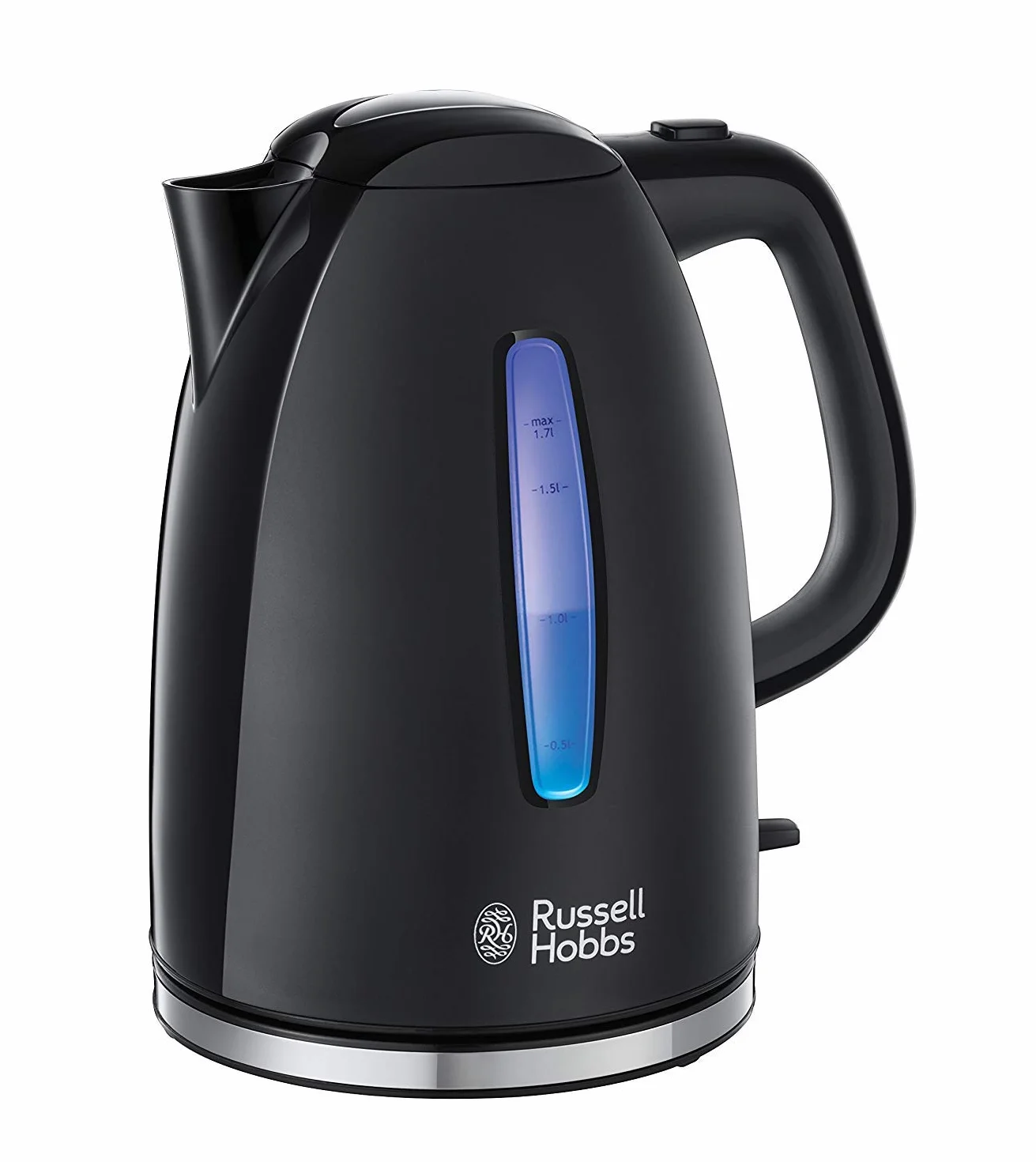 Russell Hobbs Bollitore Elettrico Texture Plus 1,7 L 2400 W, Risparmio Energetico, Spegnimento Automatico, Luce Blu, Design Nero – 22591-70