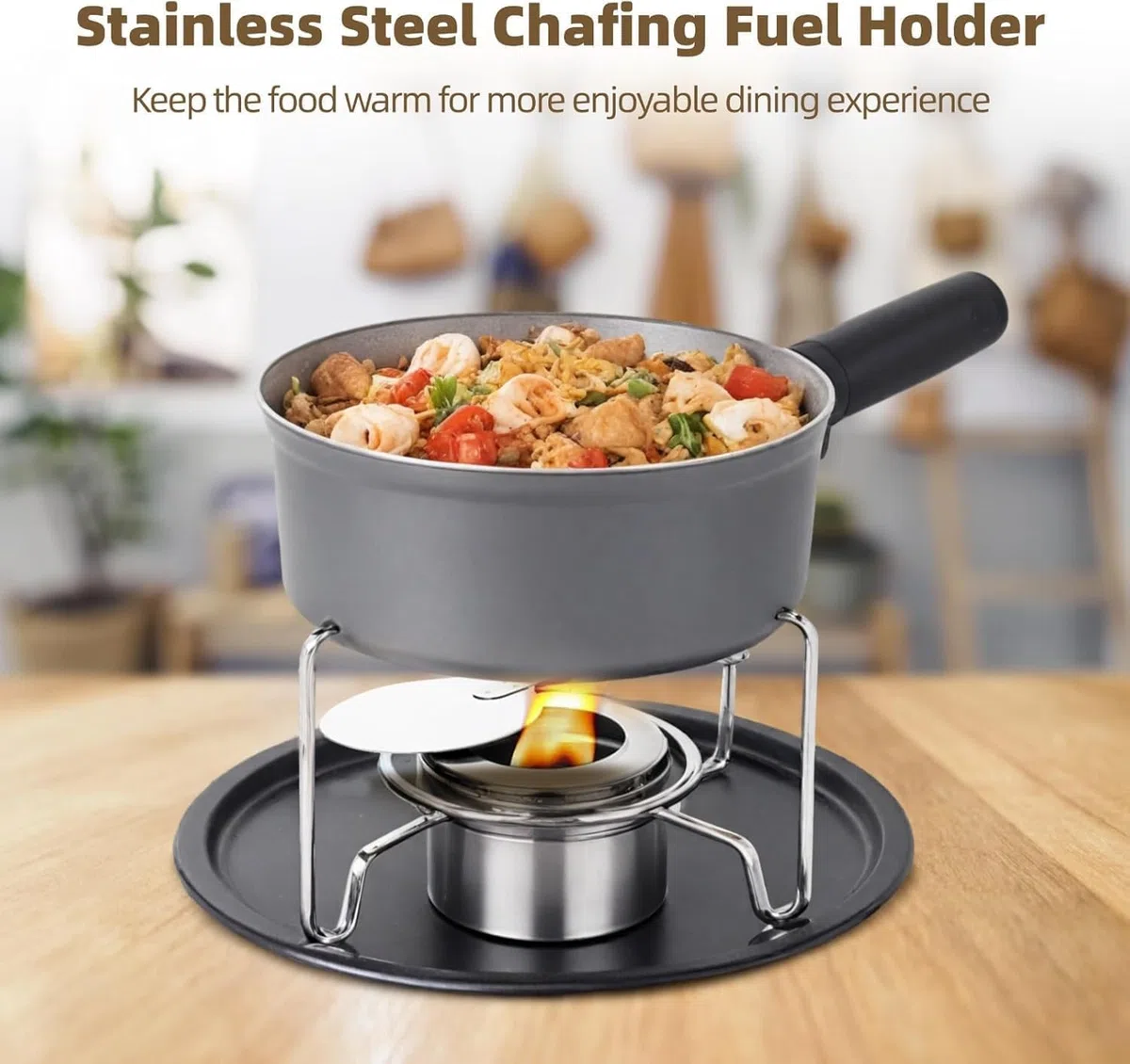 8 Pezzi Contenitore per Pasta Combustibile per Fonduta, Scaldavivande per Chafing Dish in Acciaio Inox, con Regolatore di Fiamma Fuel Holder, Cucina ad Alcool per Hotpot, Drypot