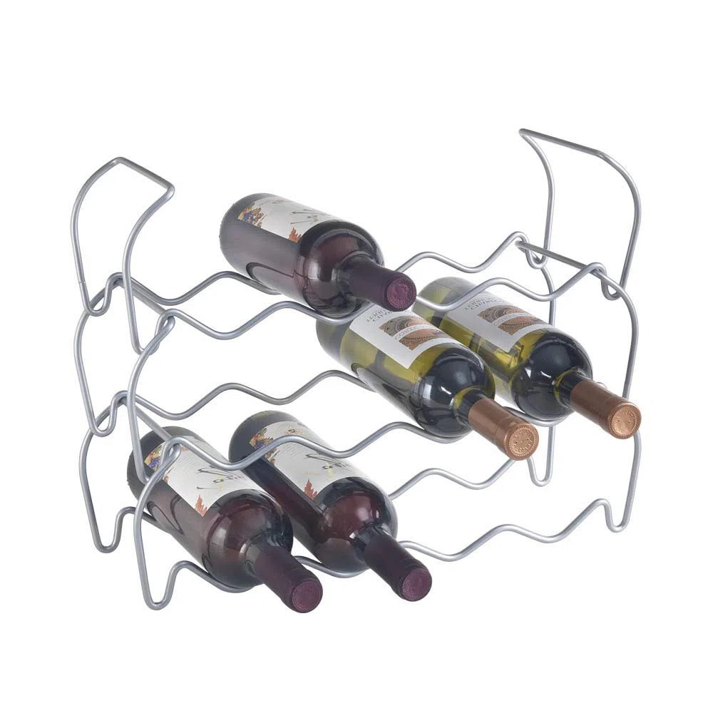 Metaltex Wine Bar 12 - Set 3 Portabottiglie Impilabili - (383212), 44 X 15 X 13 Cm