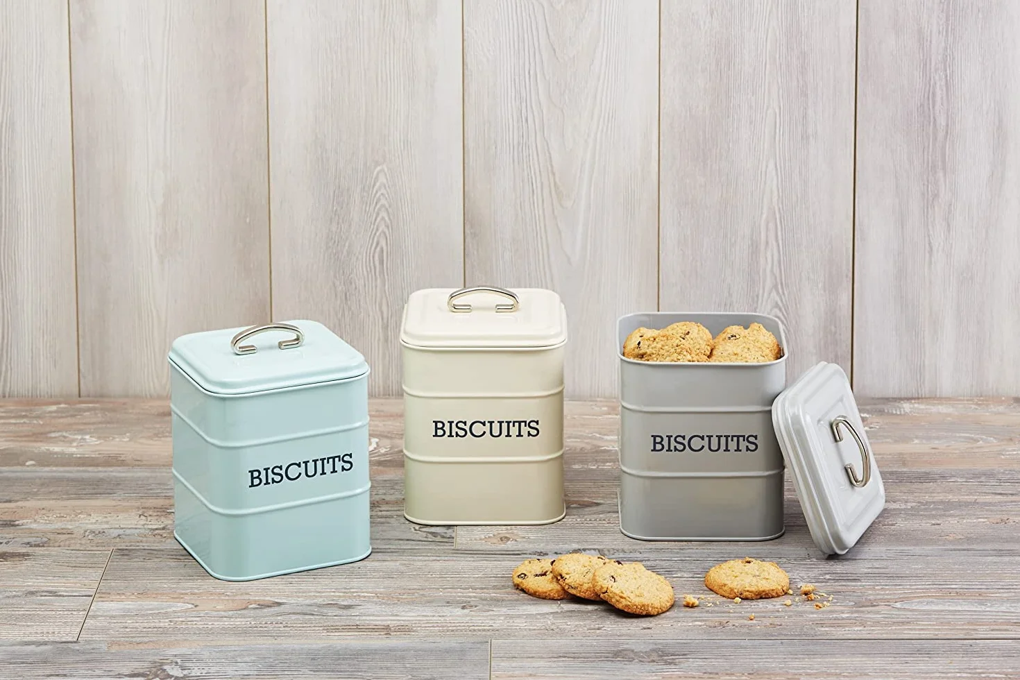 KitchenCraft Nastro, Biscottiera , Bianco,14.5 x 19 cm