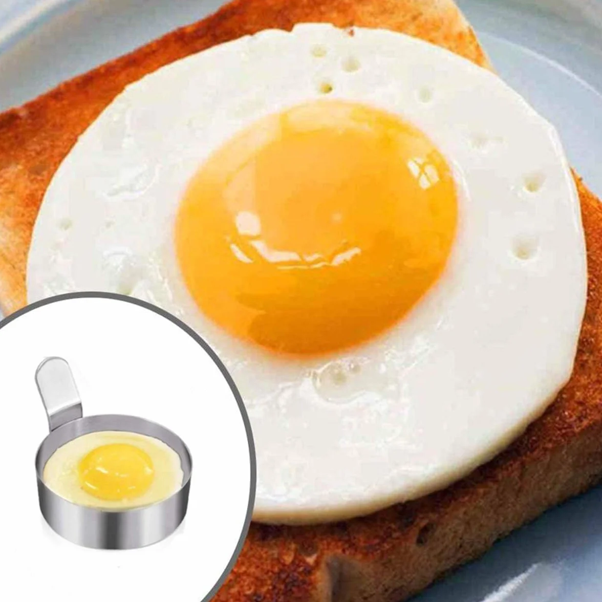 4 PZ 9cm Anello di uovo, per Cuocere Uova Fritte, Pancake, Omelette e Molto Altro Ancora, Antiaderenti(Pennello per Oliare Incluso)
