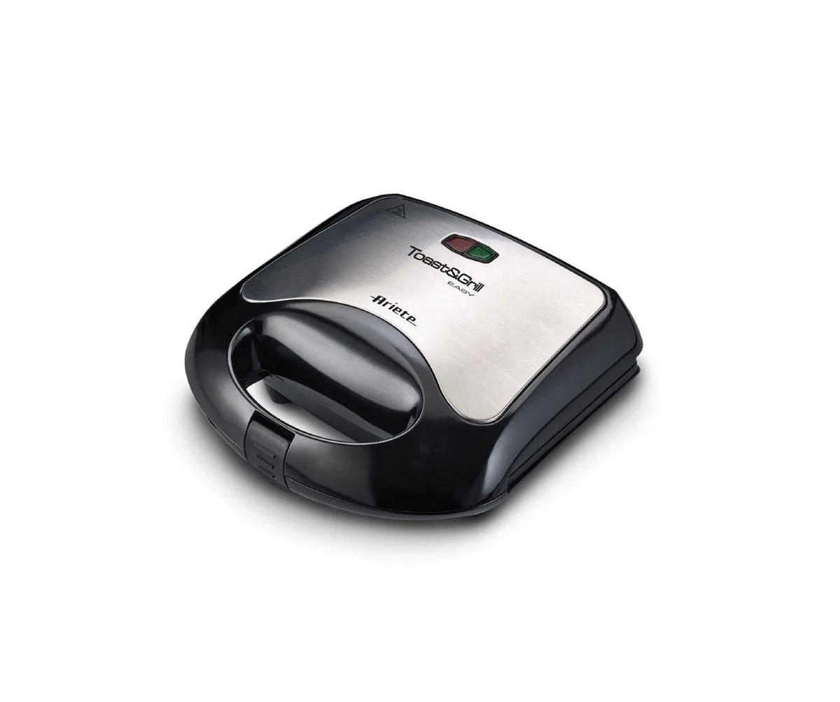 Ariete 1980 Toast & Grill Easy, Sandwich Maker, 750W, Spia accensione, Silver/Nero