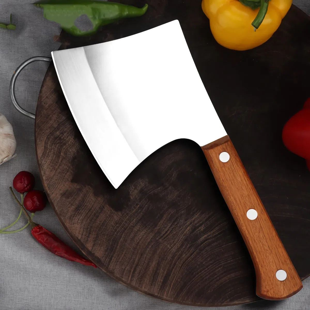 MLG Tools Coltello per ossa, mannaia per carne a codolo pieno Mannaia da macellaio per ossa, per ossa grandi e carne congelata