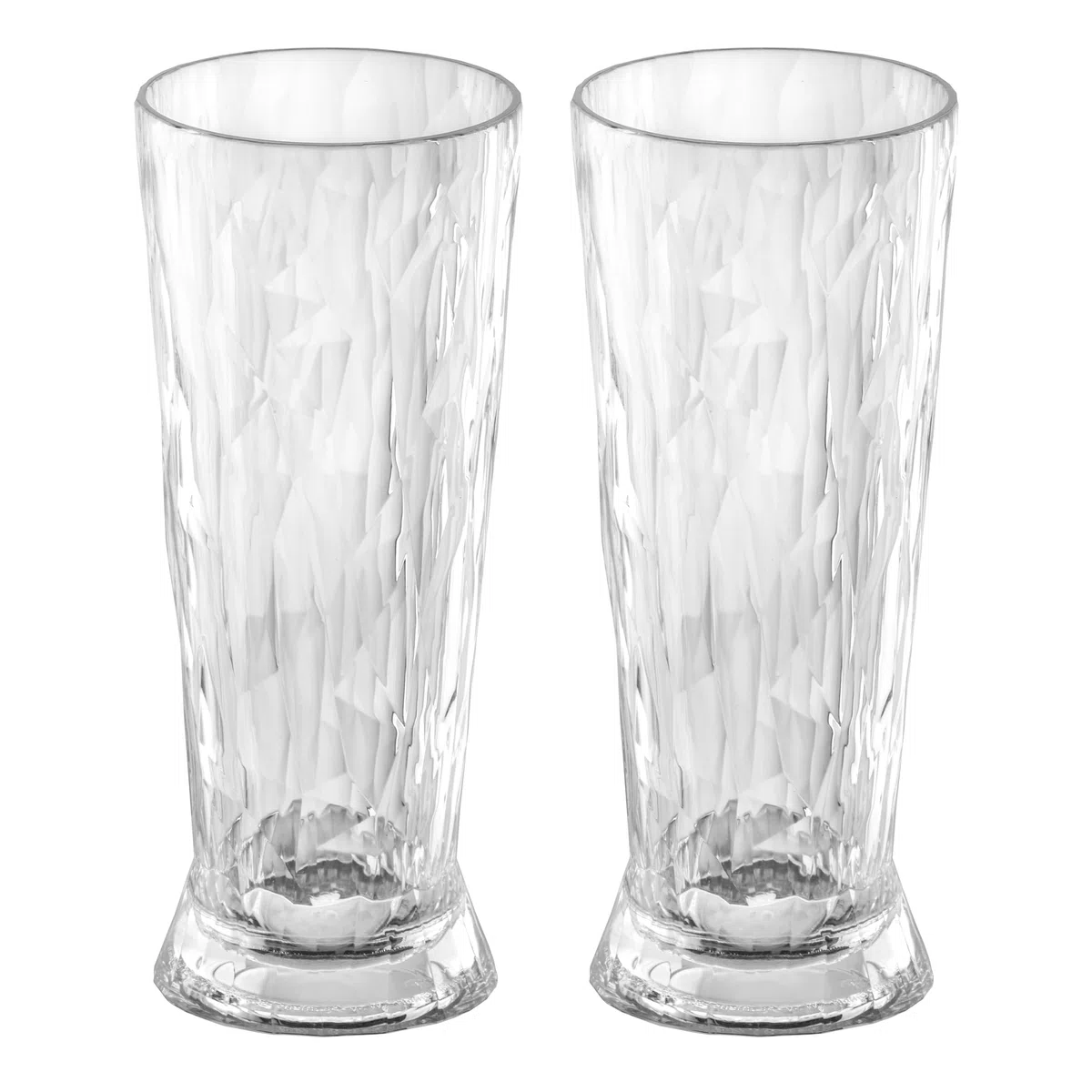 Koziol Superglas Club No. 10, 2 pezzi, 300 ml, bicchiere da birra in plastica cristallina, lussuoso, infrangibile, riutilizzabile, festa, campeggio, set da 2