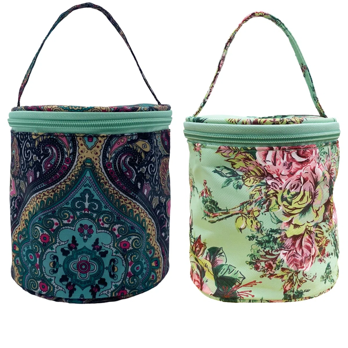 Piccola Dimensione Borsa Organizer per Filati Borsa All'uncinetto Contenitori Fili da Cucito Rotondo Borsa in Lana Lavorata per Piccoli Progetti con Foro Piccolo 2 Pezzi