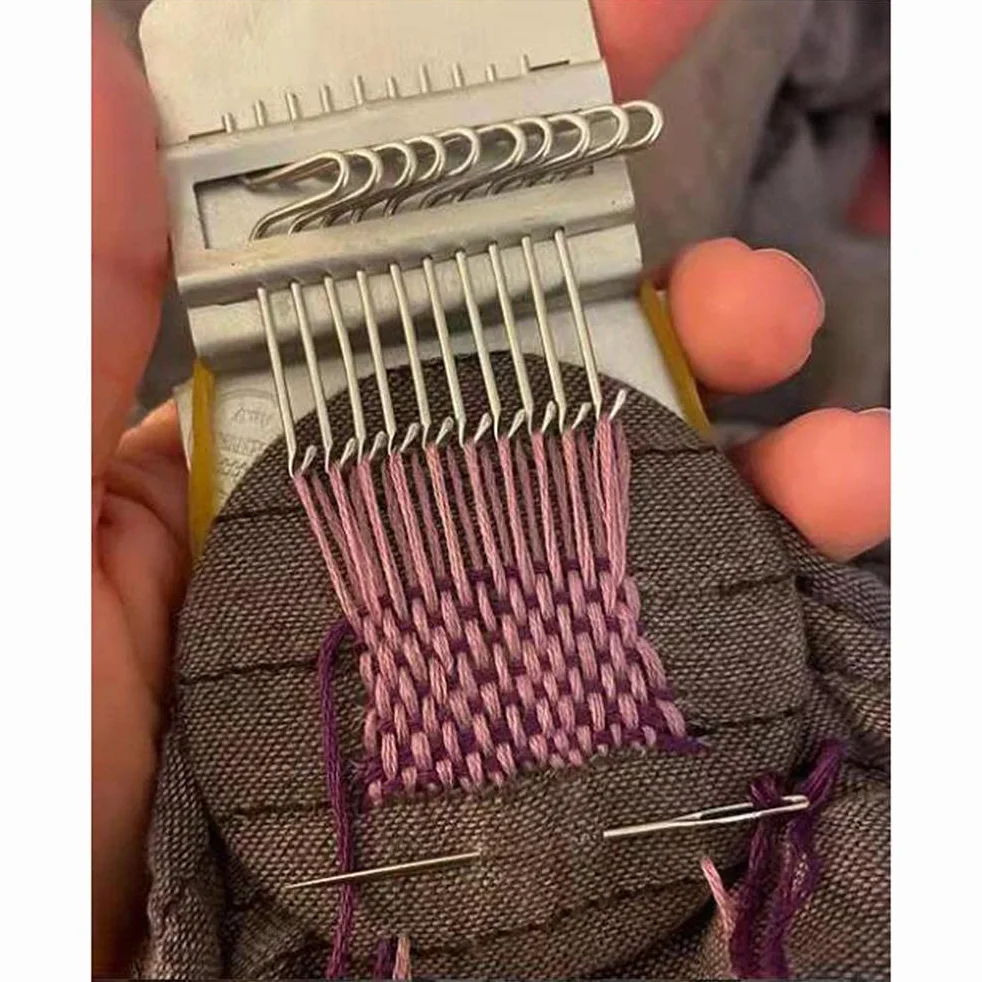 Mini Telaio da Rammendo Speedweve Type Weve Tool, Kit Telaio per Tessitura Piccolo, per Rammendare Rapidamente Jeans, Riparare Abiti, Arti di Tessitura Fai-da-te, Telaio da
