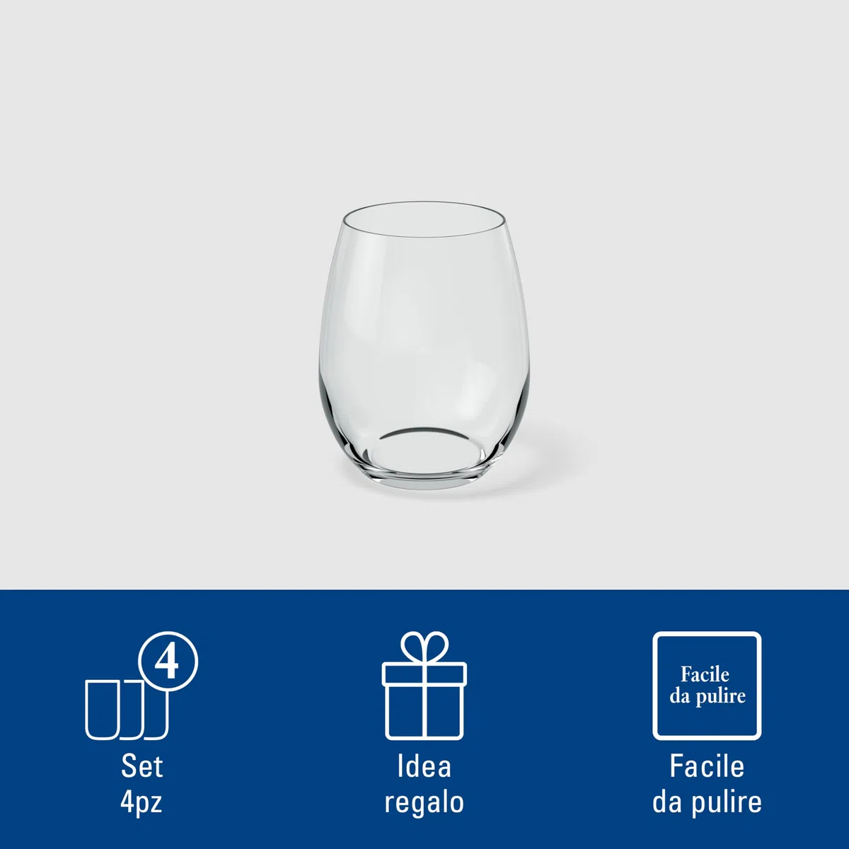 Villeroy & Boch – Entree Bicchiere da Acqua 4 Pezzi Trasparente, Lavabile in Lavastoviglie, Bicchieri Acqua Transparenti, Bichhieri Di Cristallo Moderni, Bicchieri Di Succo, Set Bicchier, Cristallo
