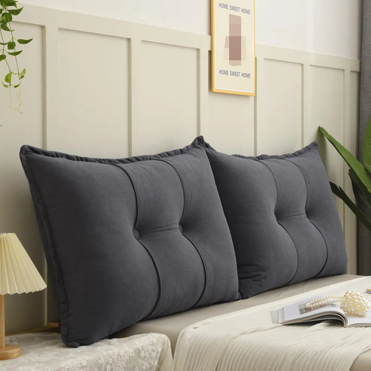 Cuscino da Lettura per Letto E Divano 60/70/90/100cm Cuscino Testata letto Grande Lettura Divano Cuscino Imbottito Supporto lombare Cuscini Rimovibile Schienale Cuscino da Parete(A3,60x55cm/26.6x21.6(