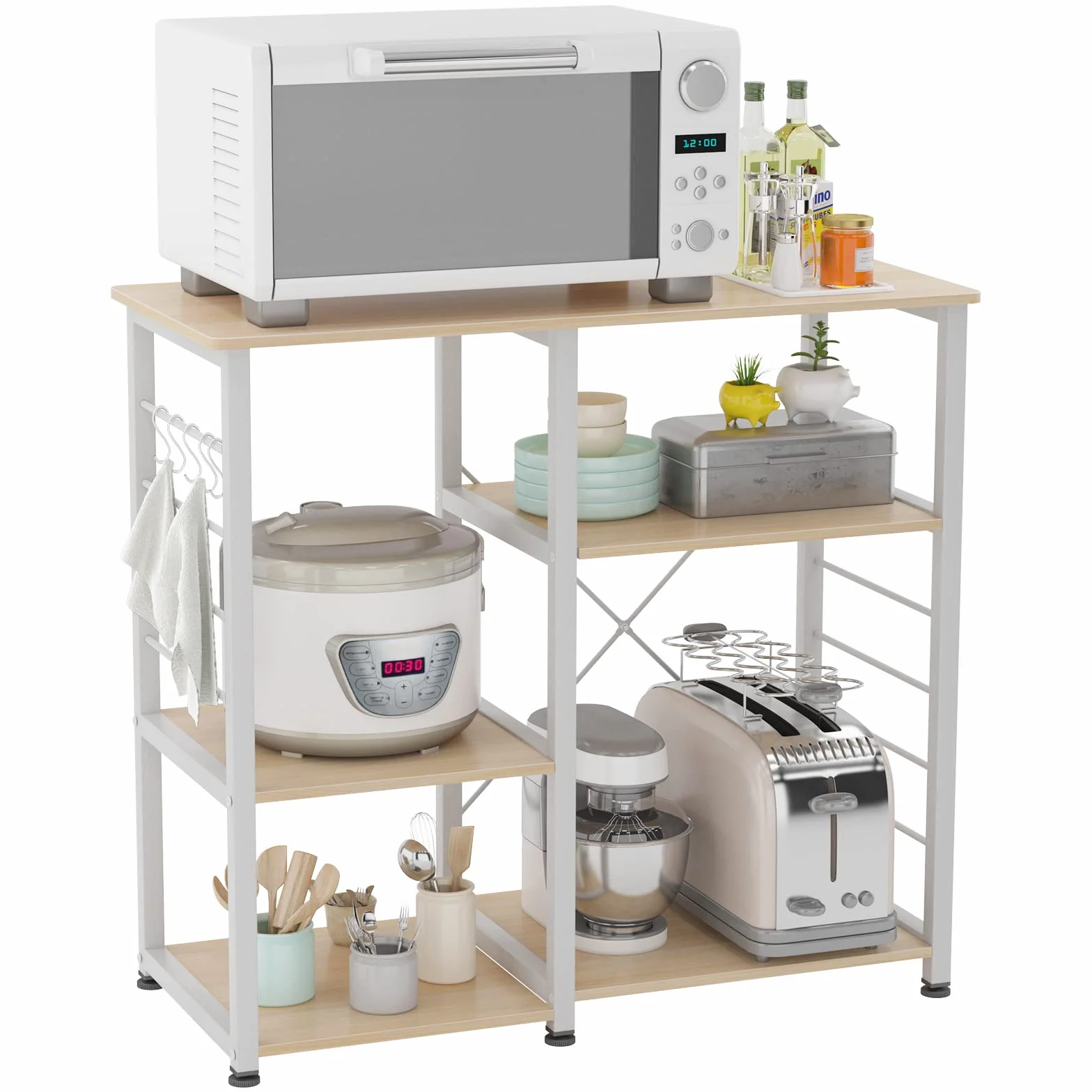 SogesHome Scaffale da Cucina Organizzatore per Cucina Supporto per Forno a Microonde per Cucina e Soggiorno, 90 x 40 x 83 cm