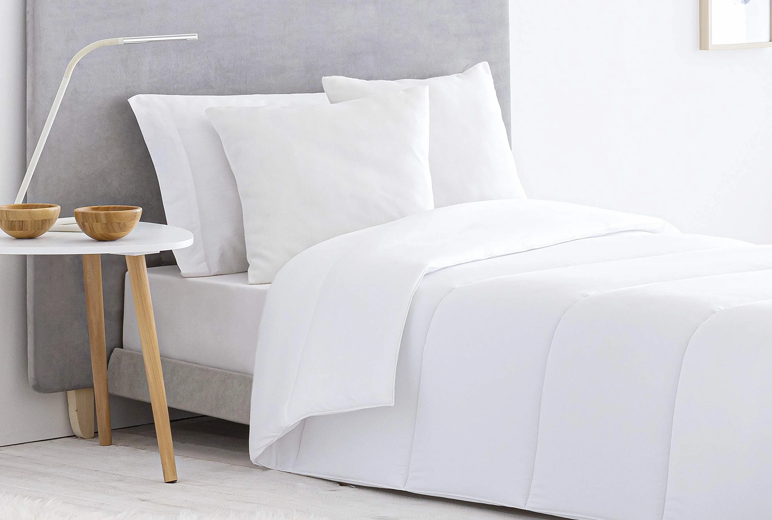 Todocama - Piumino trapuntato in fibra antiacaro, autunno-inverno, 300 g/m², Bianco, Dimensione piumino: 80 x 160 cm