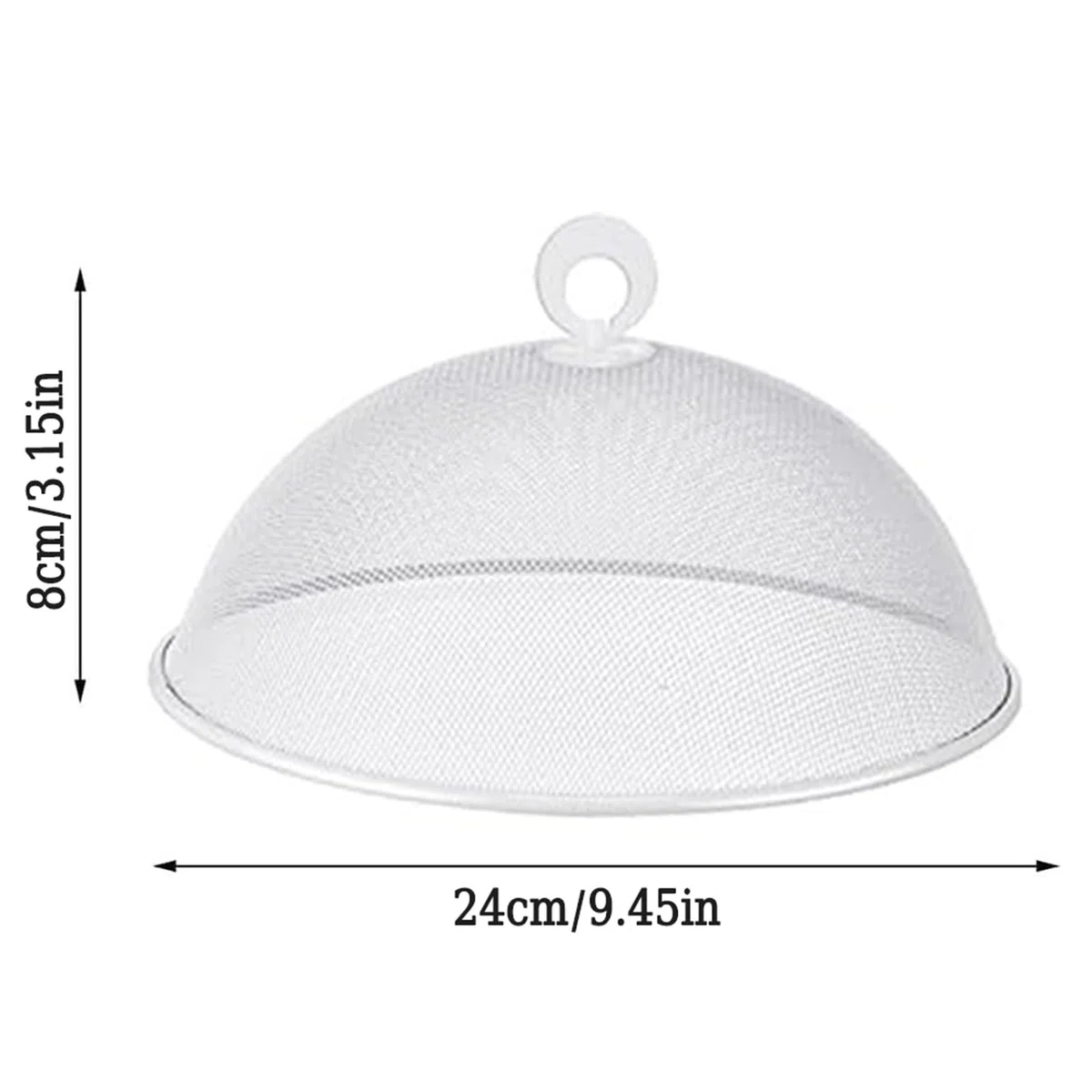 4 Pezzi Copertura in Rete per Alimenti, Coperture per Alimenti in Rete Metallica, Coperchio per Alimenti a Mosca, Riutilizzabile, per Barbecue Picnic (Bianco, 24cm)